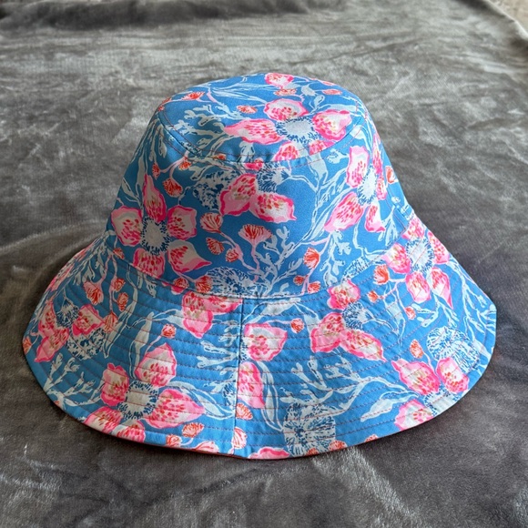 Lilly Pulitzer Reversible Sun Hat Bahamian Rhapsody GWP UPF 50+ EUC - Picture 5 of 9